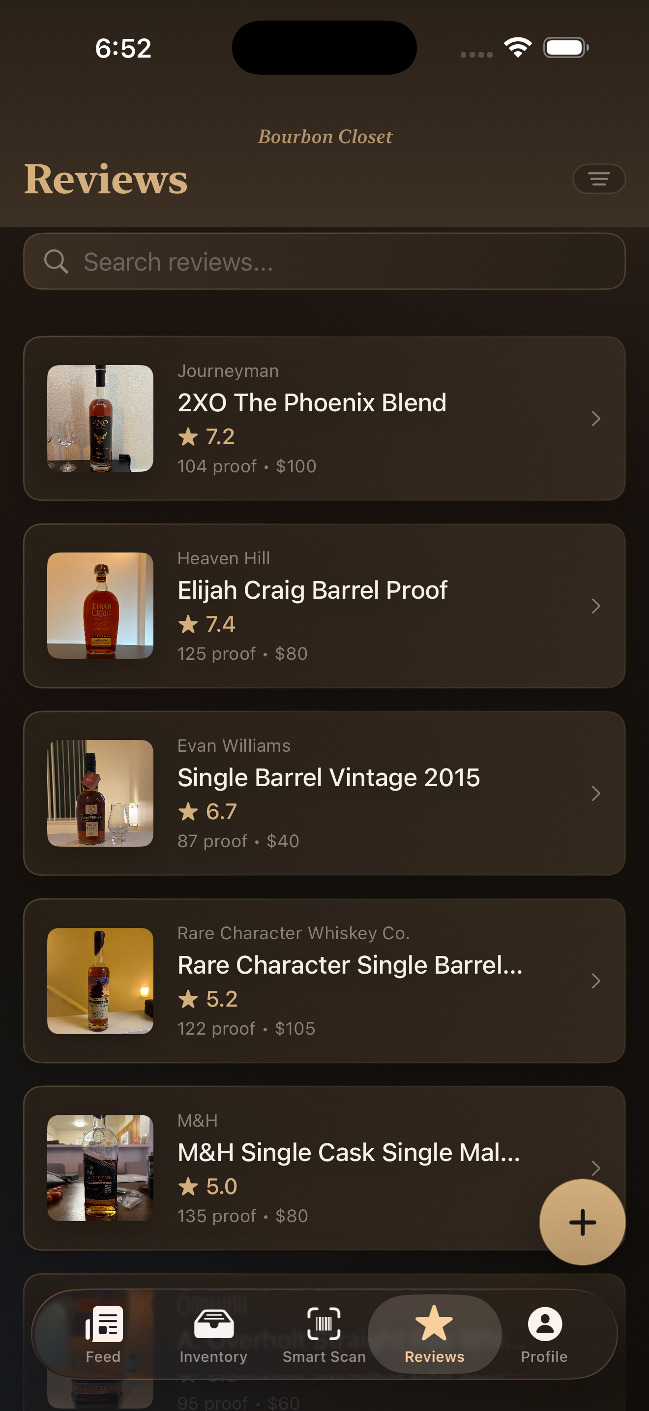 Reviews view